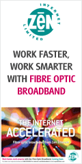 Work faster, work smarter, with Fibre Optic 

Broadband from Zen Internet. Fibre Optic Broadband - Up to 38Mbps downstream from 23/month ex 

VAT.. Buy it Now.